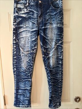 Men's Slim Straight Washed Blue Jeans